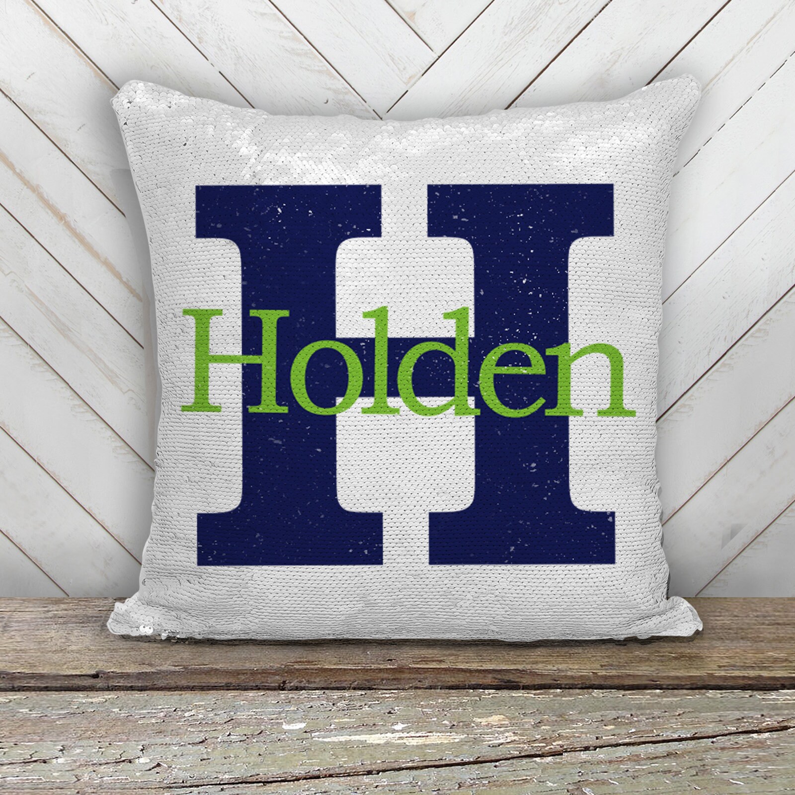 Initial sequin pillow hot sale
