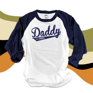 Daddy shirt - daddy established year colorblock raglan shirt new dad personalized dad shirt with the year became daddy raglan 22FD-052-R