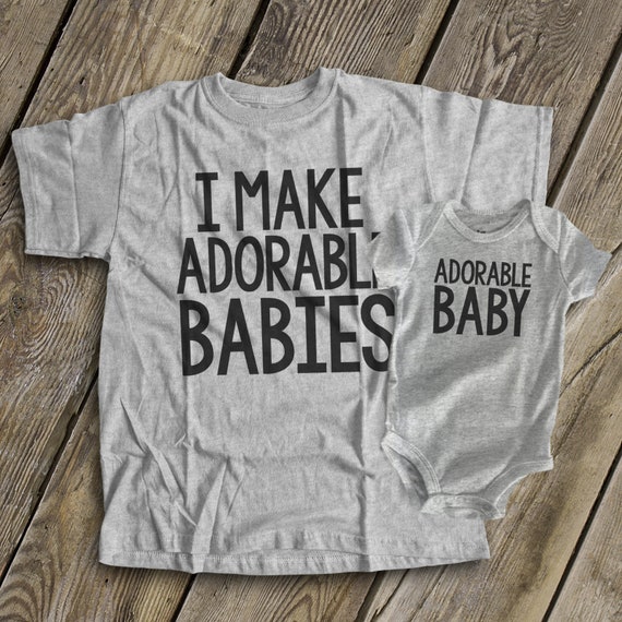 Awesome Babies Proof Dad and Baby Boy Matching Outfits Cute Bodysuit