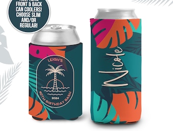Personalized 50th Birthday Can Cooler Favors, Birthday Can Cooler