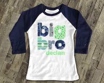 Big brother colorful stitched look pattern big bro raglan Tshirt MSL-003Rbro