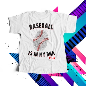 kids baseball shirt | dna fingerprint baseball tshirt |  baseball personalized Tshirt 22SPRT-003-BSBL