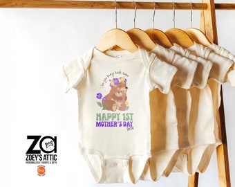 Ours adorable première tenue de fête des mères pour bébé maman adorable cadeau de première fête des mères avec bébé adorable tenue de fête des mères t-shirt pour bébé