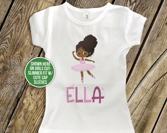 childrens personalized shirt-dance girl ballerina adorably personalized t-shirt for your little dancer or ballerina MBAL-003N