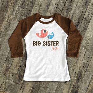 big sister shirt (or big sister to be) on a cute baseball raglan style shirt  SLEEVES MAB-020Rgirl