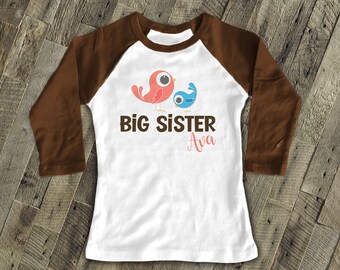 big sister shirt (or big sister to be) on a cute baseball raglan style shirt  SLEEVES MAB-020Rgirl