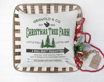 Christmas pillow | griswold & co christmas tree farm pillowcase pillow | a real beaut holiday throw pillow | christmas pillowcase PIL-220