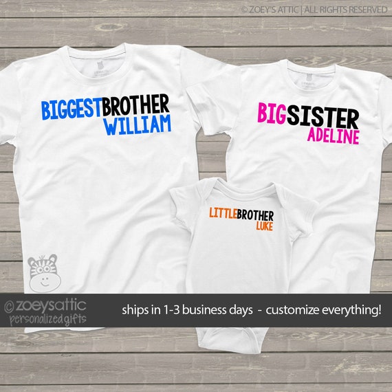 Matching Sibling Shirts-biggest Sister Big Brother Baby | Etsy