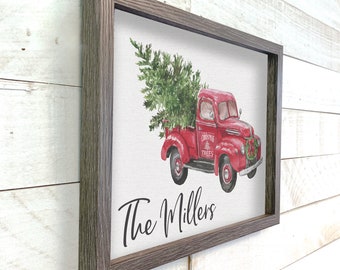 rustic truck personalized christmas sign | farmhouse christmas  print | christmas tree farm truck christmas sign | farmhouse christmas