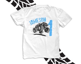 Birthday monster truck birthday party shirt - fun birthday shirt for any age boy 22BD-084