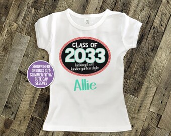 Back to school shirt - class of any year personalized girl back to school Tshirt 22MSCL-078-G