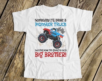 Big brother to be monster truck pregnancy announcement Tshirt MTRAN-005N