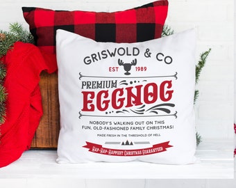 Christmas pillow | hap hap happiest christmas pillowcase pillow | griswold & co premium eggnog funny holiday throw pillow pillowcase PIL-221
