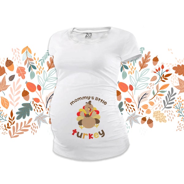 mommy's little turkey thanksgiving maternity top long or short sleeve maternity or non-maternity MMAT-028