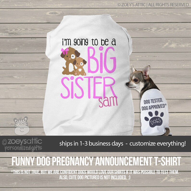 Big Sister Dog Shirt I'm Going to Be a Big Sister Etsy