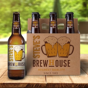 home brew packaging - personalized labels and six pack holders father&#39;s day gifts craft beer packaging beer packaging craft brew, gift idea
