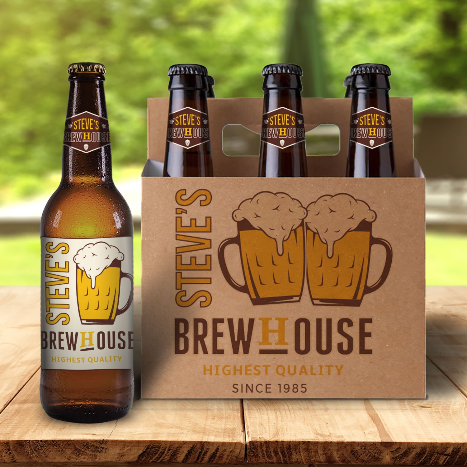 Home Brew Packaging - Personalized Labels and Six Pack Holders Father's ...