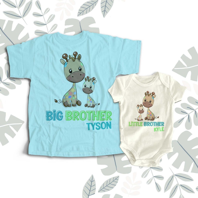 Big brother shirt, little brother shirt matching big brother / little brother set FUNKY GIRAFFE MGRF-013 image 2