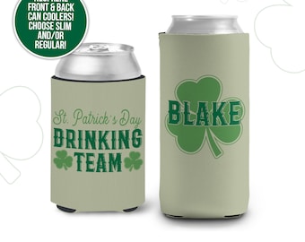 St. Patrick's Day can coolies | drinking team st. patrick's day personalized beverage insulators | st. patty's day parade can coolie MCC-079