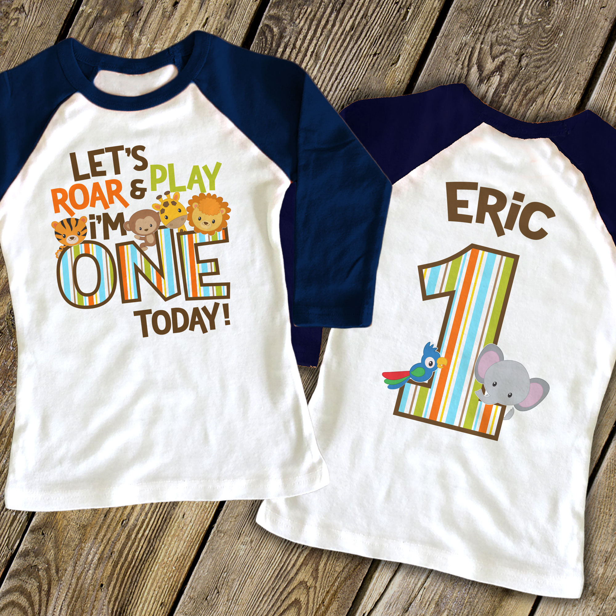 jungle theme birthday shirts