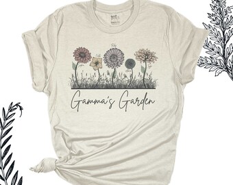 Gamma's Garden shirt | flower garden | personalized with grandchildren names 23MD-009