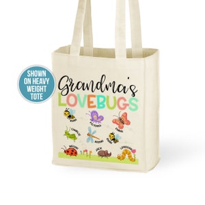 Grandma tote bag gift for grandma from grandkids personalized grandkids tote bag for grandma, nana tote, grammy tote, meme tote 22MD-065-Bag image 3