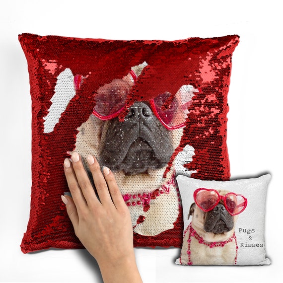 dog sequin pillow