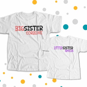 Big sister shirt, baby sister shirt big sister, little sister sibling set perfect for any big/little combination MSMP-004-Set image 1