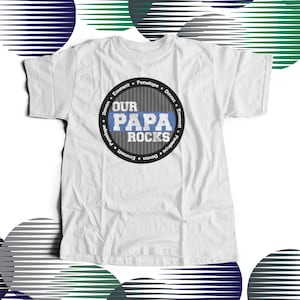 Papa or grandpa shirt - our papa (or grandpa) rocks personalized with multiple grandkid names t-shirt 22FD-030