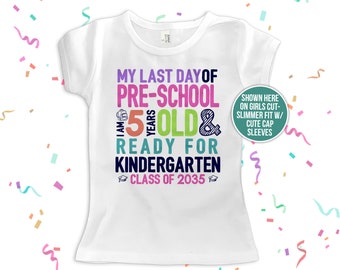 Girls graduation shirt | pre-school last day shirt | ready for kindergarten pre-school graduation tshirt | 22MSCL-001-NG