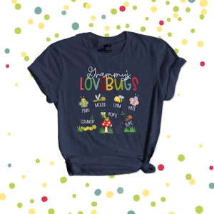 Grammy shirt | Grammy's (or grandma or any title) lovebugs DARK Tshirt | personalized with grandkids names | mothers day gift 22MD-066-D