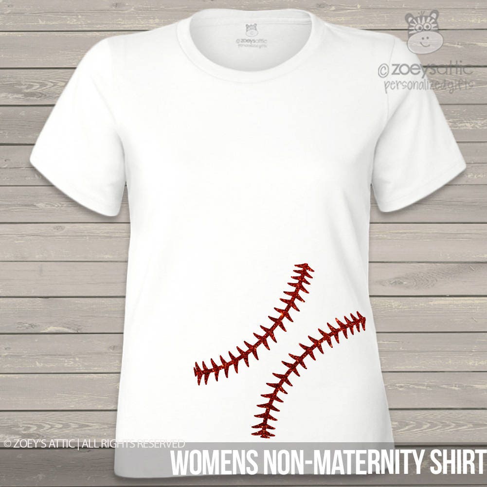 baseball maternity shirt - baseball belly shirt - baseball stitches t shirt  - custom baseball t shirts - baby shower gift - shirt for mom to be -  opening day baseball shirts