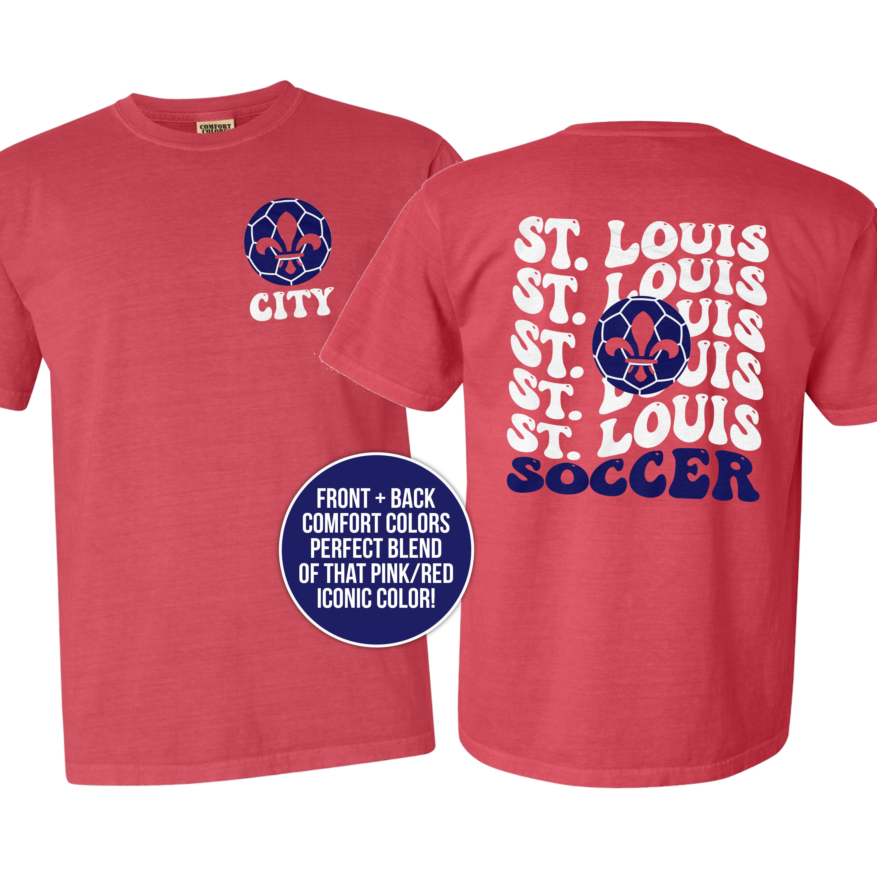City St. Louis Soccer Shirt Stl Soccer Retro Wavy Text -  Israel