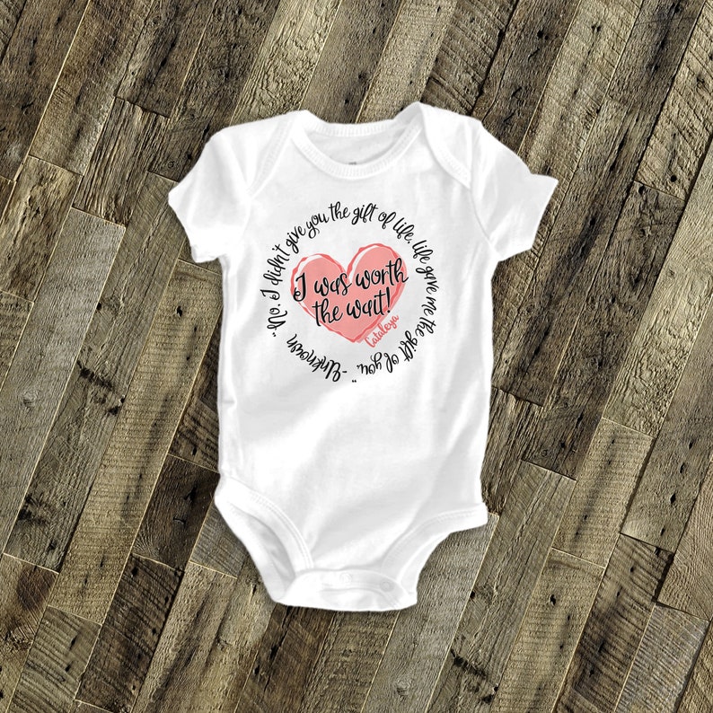 I Was Worth the Wait heart adoption quote bodysuit personalized bodysuit announce an adoption or makes a great gift MADT1-003girl image 1