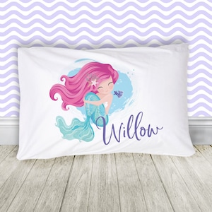 Mermaid pillowcase | girly mermaid personalized pillow case | mermaid custom pillowcase pillow pil-144