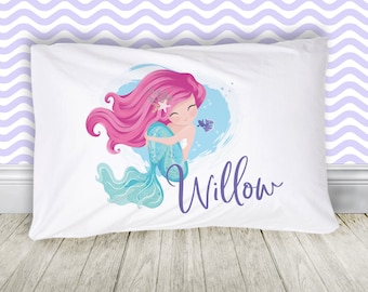 Mermaid pillowcase | girly mermaid personalized pillow case | mermaid custom pillowcase pillow pil-144