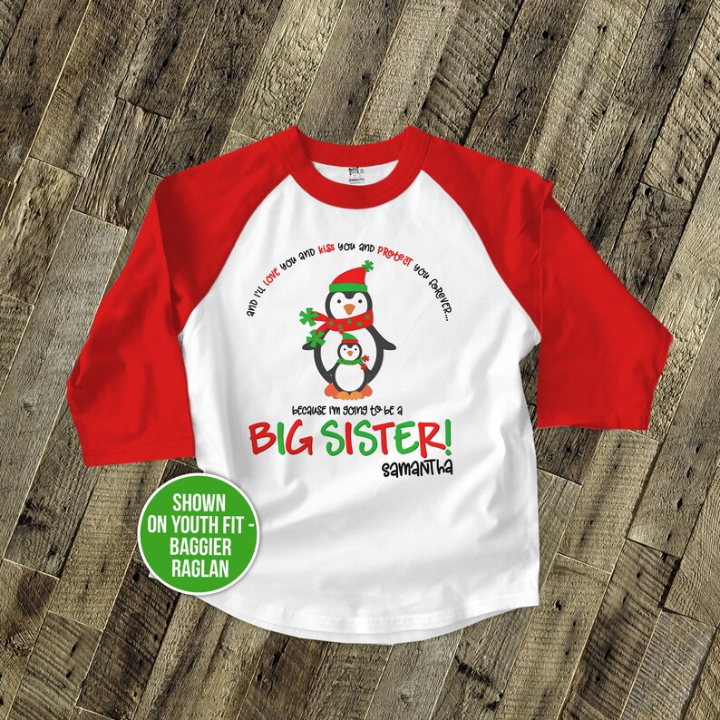 christmas big sister announcement shirt