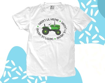 Tractor shirt - daddy's lil' helper so sweet childrens personalized tractor shirt MTRC-005