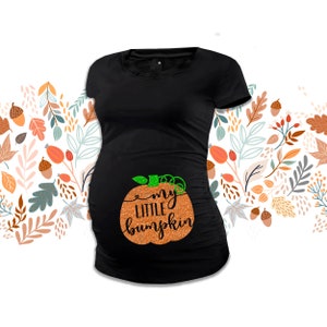 Fall pumpkin little bumpkin glitter maternity top - perfect for Halloween and Thanksgiving MMAT-072-D