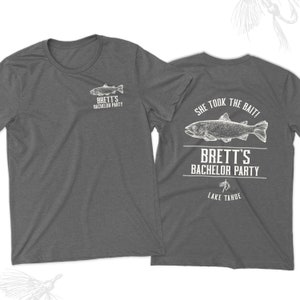Bachelor party shirt | personalized fishing She Took Bait bachelor party DARK t-shirt | fishing bachelor party unisex tshirt 23BACH-012-D