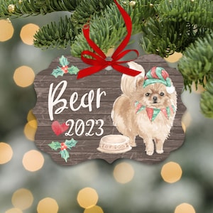 Pomeranian dog ornament | personalized pomeranian ornament | pet dog ornament pomeranian | pomeranian dog Christmas Ornament MBO-034