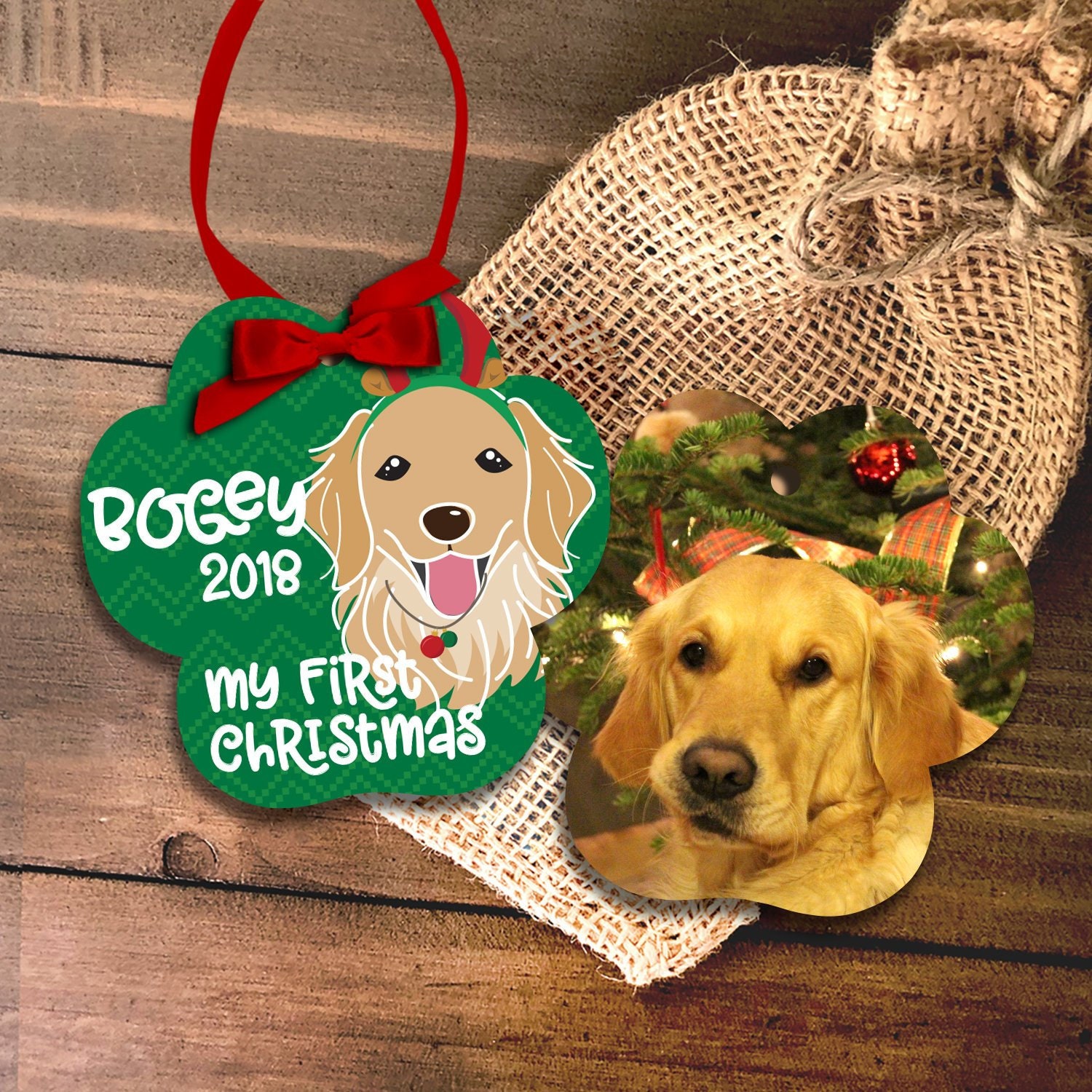 Personalisierte Hunderasse Haustiers erstes Weihnachtsfoto Etsy