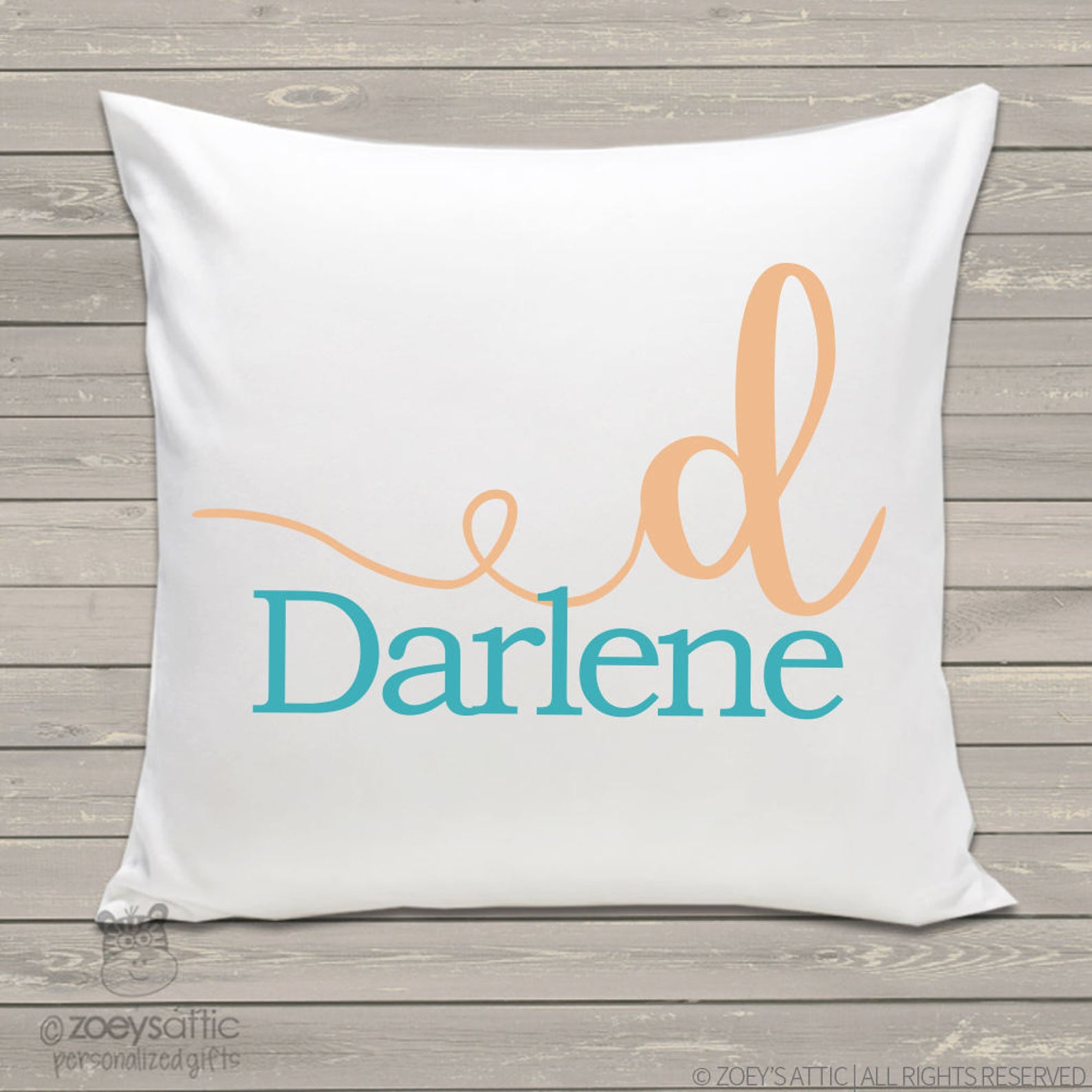 Custom Kids Name Personalized Throw Pillow Monogram With Etsy