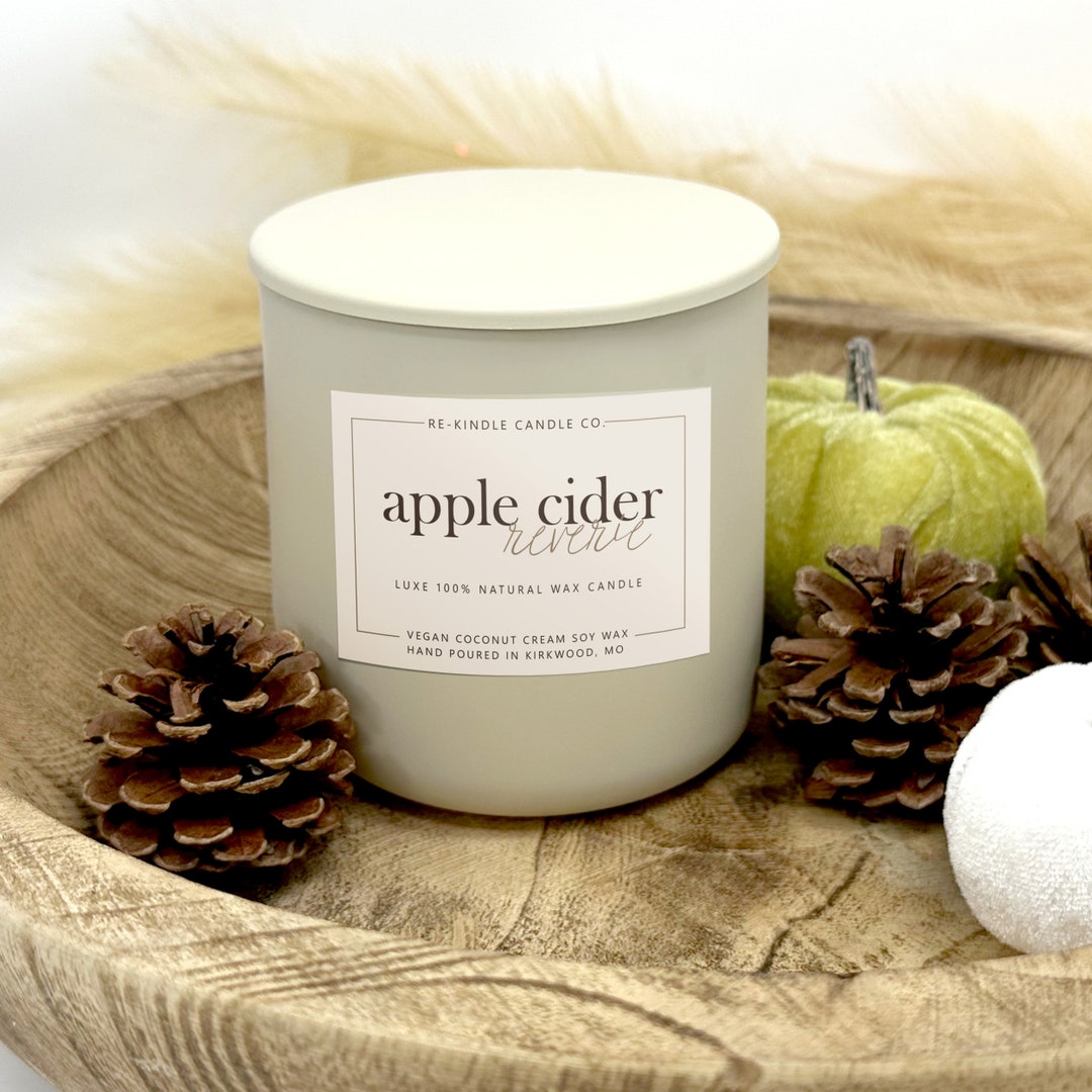 Fall Candle Apple Cider Reverie Luxury Vegan Fall Candle Luxe Soy Wax