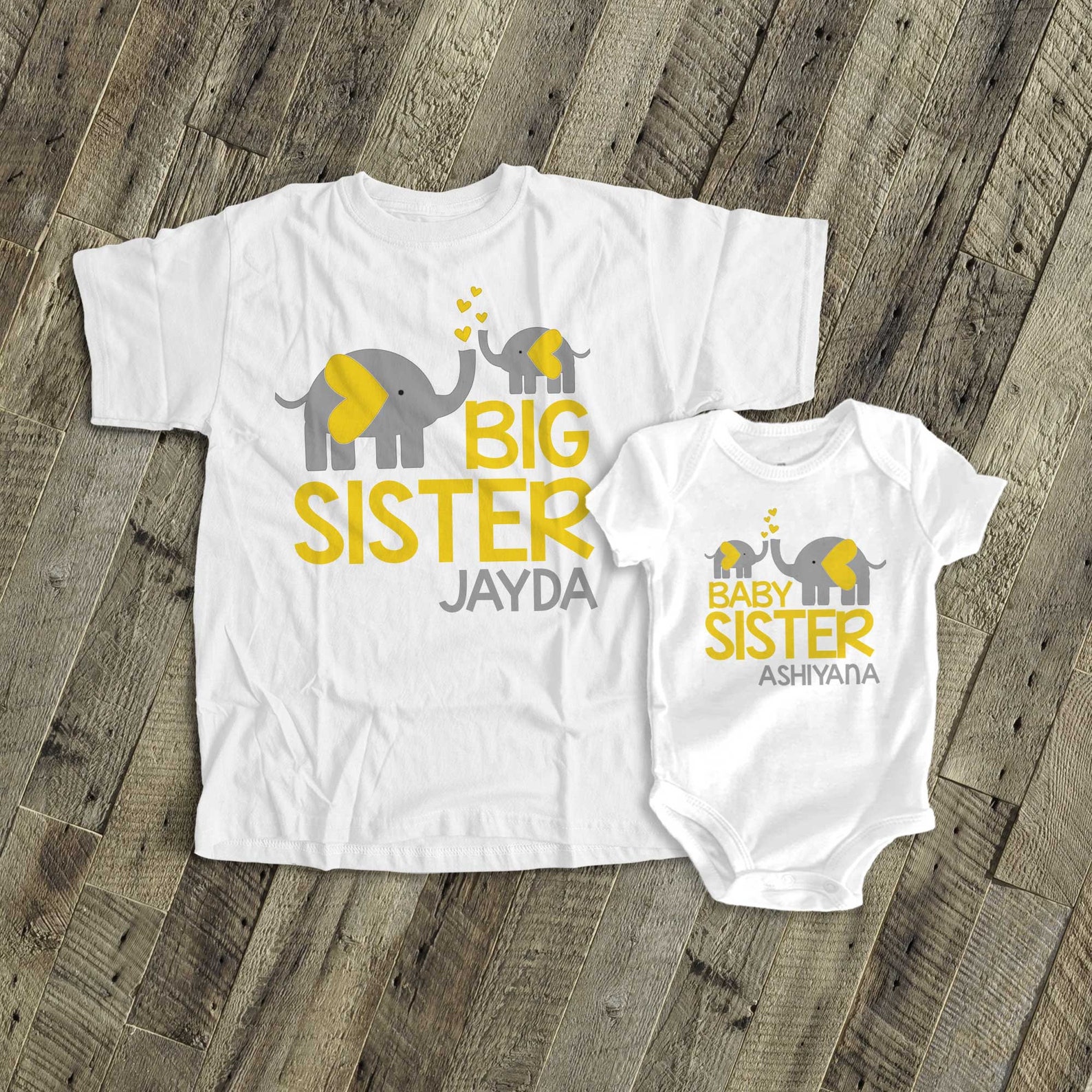 Big Brother Baby Sister Shirts MOD Elephant Matching Sibling Etsy