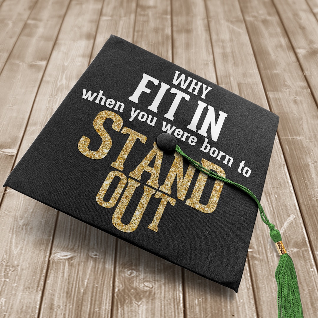 Graduation Cap Art Custom Vinyl Quote Graduation Cap Etsy