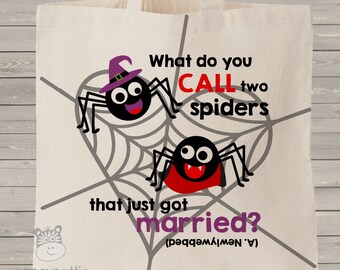 Trick or treat Halloween bag - cute spider Halloween trick or treat joke bag SJTB