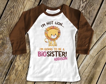 big sister shirt - i'm not lion i'm going to be a big sister MANM-008-r