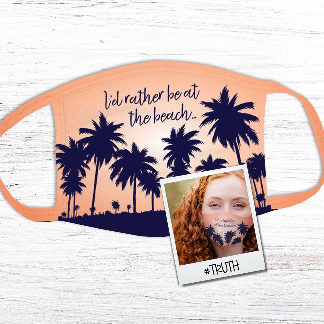Beach Face Mask Palm Tree Face Mask Beachy Face Mask Beach Themed Kids