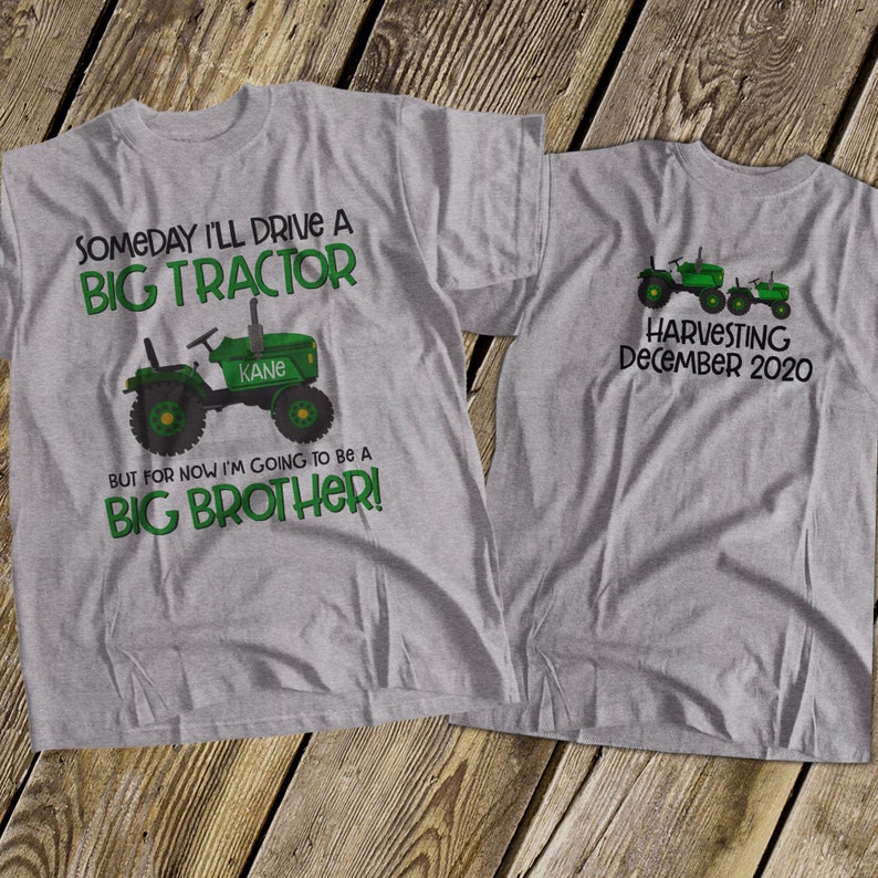 tractor big brother shirt perfect pregnancy announcement for the big brother to be MTRC-007 image 2